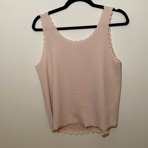 Blush pink Scalloped tank top sized L